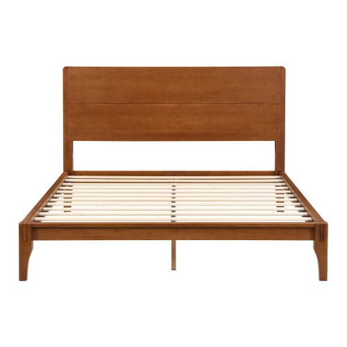 Bamboo Platform Bed - Queen, Mid-Century Modern, Wood Slat, Easy Assembly