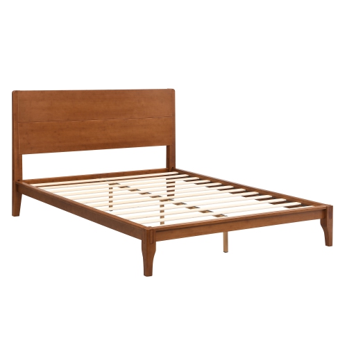 Bamboo Platform Bed - Queen, Mid-Century Modern, Wood Slat, Easy Assembly