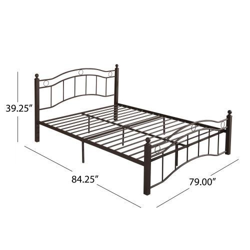 Copper King Metal Bed Frame - Storage, No Box Spring, Durable
