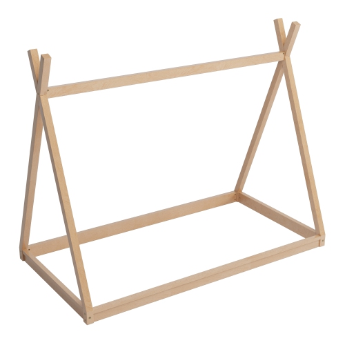Twin Tent Bed Frame - Montessori, House Shape, Natural