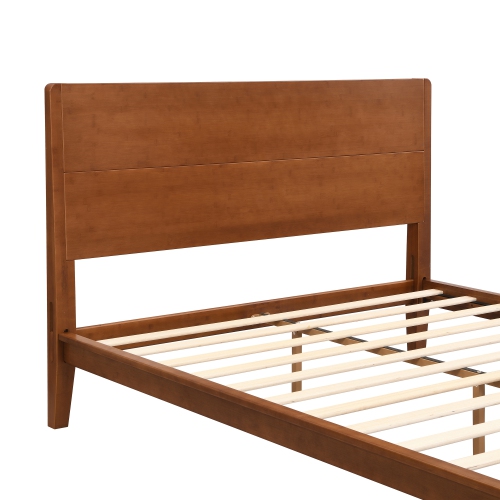 Bamboo Platform Bed - King, Mid-Century Modern, Wood Slat, Easy Assembly