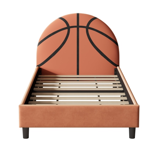 Orange Basketball Twin Platform Bed