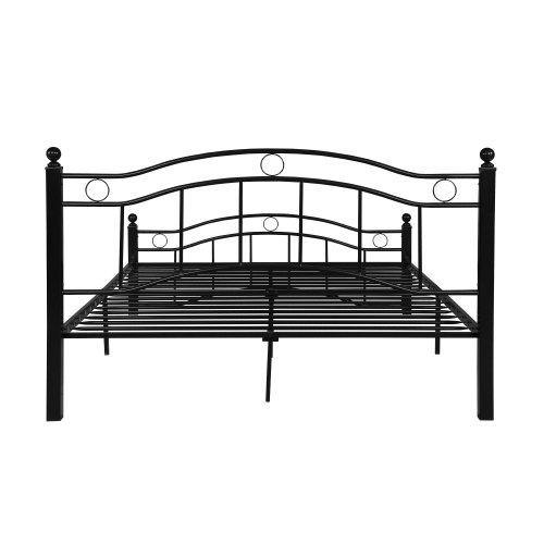 King Size Metal Bed Frame - Storage, No Box Spring, Black