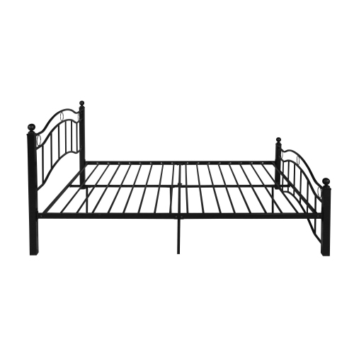 King Size Metal Bed Frame - Storage, No Box Spring, Black