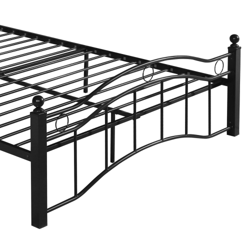 King Size Metal Bed Frame - Storage, No Box Spring, Black