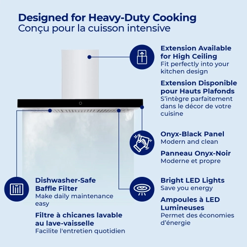 Hauslane&nbsp;| Chef 36-in Convertible Stainless Steel Wall-Mounted Range Hood