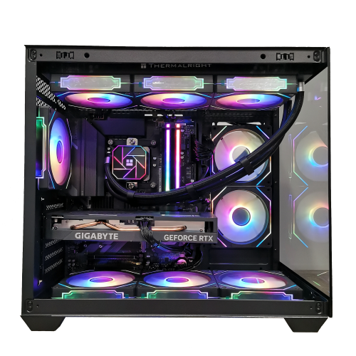 FunHei Tech Gaming PC, AMD Ryzen 7 9800X3D 8-Core Processor, RTX 5090, 32GB DDR5 RAM, 2TB SSD, WiFi & Bluetooth, Win11 Pro, Black