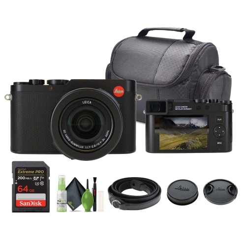 Leica D-Lux 8 Compact Digital Camera, 10.9-34mm f/1.7-2.8 Lens 17MP CMOS Sensor 19191 + 64GB Memory card + Travel Bag + Cleaning Kit and More