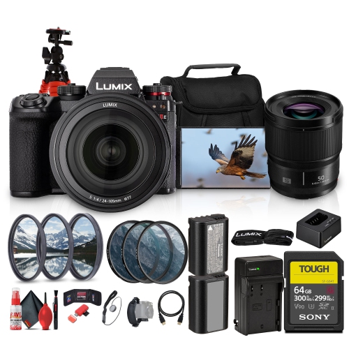 Panasonic LUMIX S1 IIE Mirrorless Camera With 24-105mm f/4 Lens Bundle