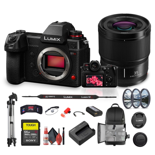 Panasonic Lumix S1H Mirrorless Camera Bundle with Panasonic S 35mm f/1.8 Lens
