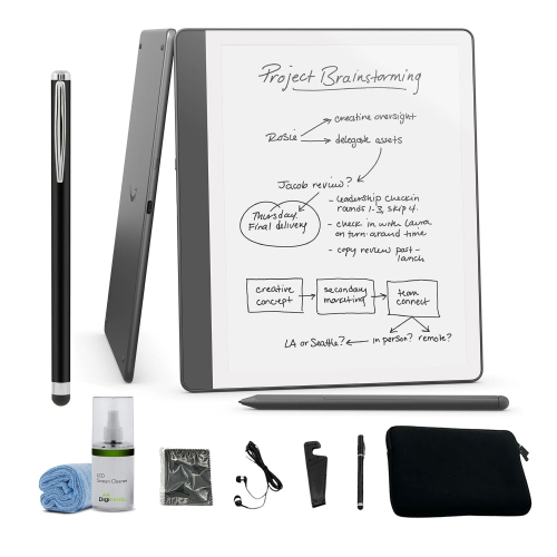 Kindle Scribe - Redesigned display with uniform borders. Now write directly on books and documents. With built-in notebook summarization. Includes