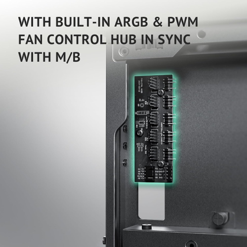Antec Flux Pro, 6 x PWM Fans Included, High-Airflow Front Panel with Walnut Wood, iShift PSU 90° Mount, USB3.0 x 2, Type-C, 420mm Radiator Support,