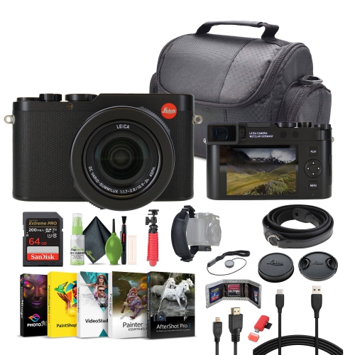 Leica D-Lux 8 Compact Digital Camera 17MP CMOS Sensor, 10.9-34mm f/1.7-2.8 Lens Bundle With 64GB Memory Card + Corel Photo, Video, & Art Suite Deluxe