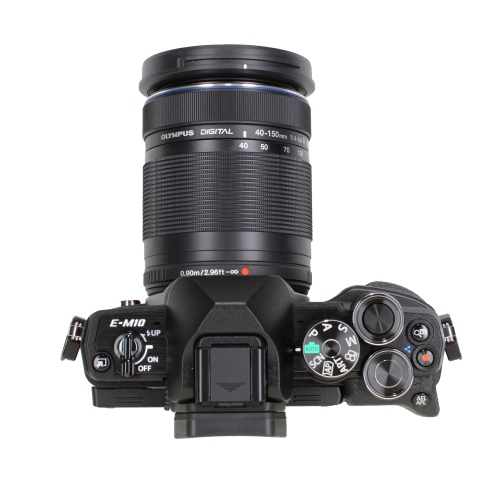 Olympus OM-D E-M10 Mark IV Mirrorless Digital Camera with 14-42mm and 40-150 mm Lens + 3PC MC PRO FILTER KIT UV/CPL/F 37MM + 64GB SF-M Tough Series