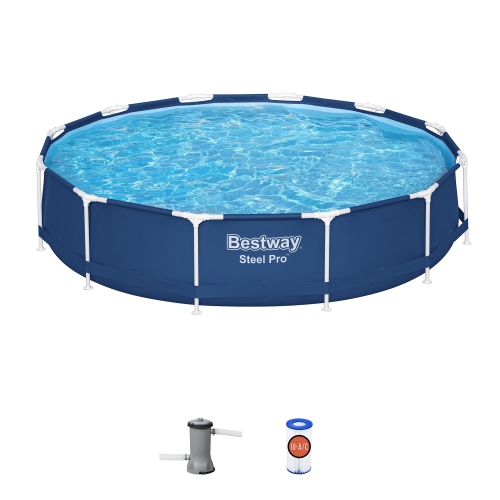 Ensemble de piscine hors-terre ronde 12 pi x 30&nbsp;po Steel Pro de Bestway avec doublure DuraPlus