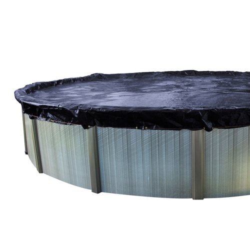 Housse d'hiver pour piscine hors-terre ronde de 24 pi de Swimline avec coussin d'air fermé de 4 x 8 pi