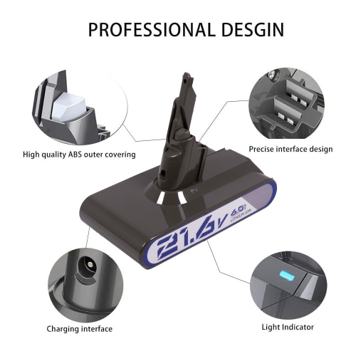 D R BATTERIE 21,6&nbsp;V de Dyson pour SV11 V7 Absolute Fluffy Animal Pro+ Car Boat Allergy Motorhead Pro Mattress Déclencheur sans fil avec HEPA