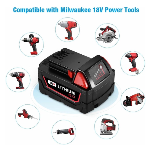 DR. BATTERY 18V Battery for Milwaukee M18 Cordless Power Tools – Fits 48-11-1811 48-11-1815 48-11-1820 48-11-1850 48-11-1852 48-59-1850 48-11-1840
