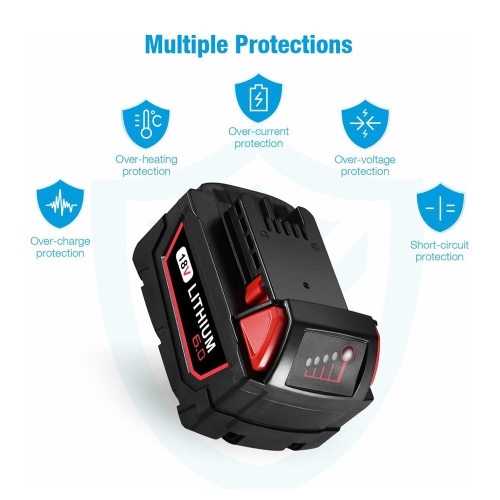 DR. BATTERY 18V Battery for Milwaukee M18 Cordless Power Tools – Fits 48-11-1811 48-11-1815 48-11-1820 48-11-1850 48-11-1852 48-59-1850 48-11-1840