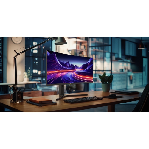 V7 34" Viewable Curved Monitor - WQHD - 3440 x 1440 - Height Adjustable