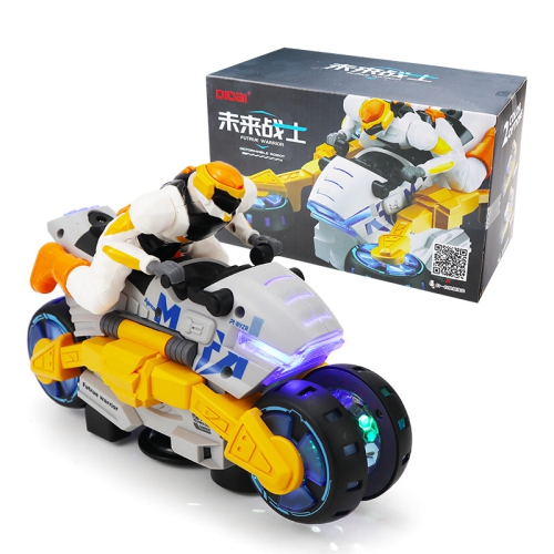 Moto déformation de cascades électrique Jouet d'enfant Lumière rotative de déformation musicale avec lumière LED - Gris [Moyen] + Tournevis +