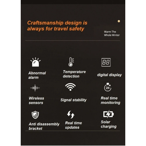 Moniteur de pression de pneu de moto solaire sans fil externe détecteur de véhicule électrique de moto étanche Surveillance de haute