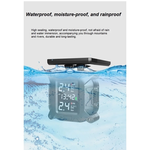 Moniteur de pression de pneu de moto solaire sans fil externe détecteur de véhicule électrique de moto étanche Surveillance de haute