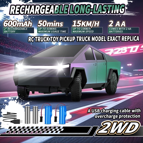 Camion téléguidé 2,4&nbsp;GHz, camion de voiture électrique pour enfants, voiture téléguidée garçon jouet jouet d'anniversaire pour enfants-voiture