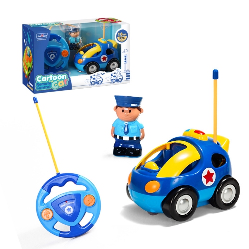 Véhicule électrique télécommandé pour enfants Cartoon 2.4G Educational Remote Control Police Car jouet, cadeau intime pour garçons et filles -