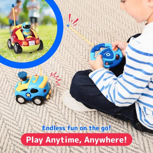 Véhicule électrique télécommandé pour enfants Cartoon 2.4G Educational Remote Control Police Car jouet, cadeau intime pour garçons et filles -