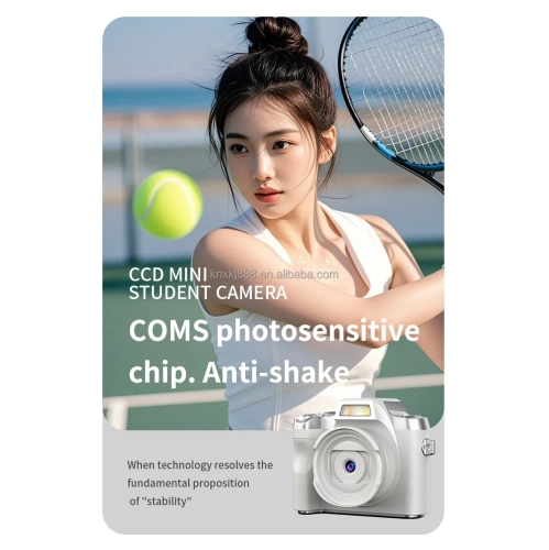 HD digital camera small SLR student party selfie video portable mini CCD camera retro fashion digital camera 4K HD - blue + 32G memory card + card