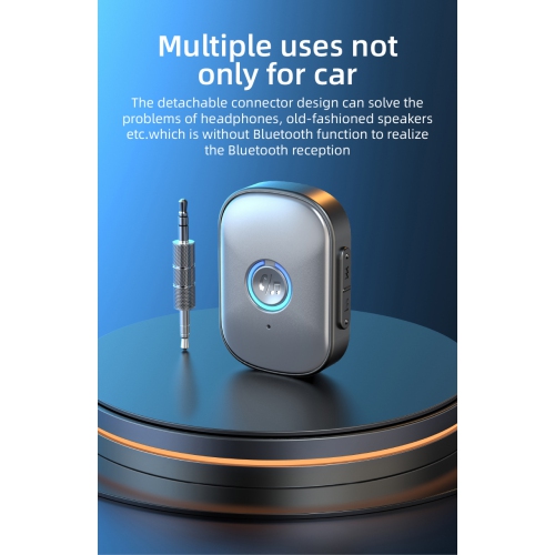 Récepteur Bluetooth adaptateur audio pour l'auto mains libres HD récepteur d'auto longue autonomie auxiliaire - W1 - gris argenté