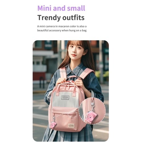 HD digital camera small SLR student party selfie video portable mini CCD camera retro fashion digital camera 4K HD - pink + 32G memory card + card