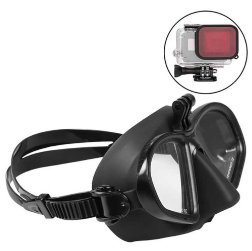 Professional men's and women's small free diving goggles snorkeling equipment swimming goggles - with bracket to install the diving camera yourself -