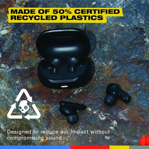 Skullcandy Smokin' Buds In-Ear Wireless Earbuds, 20 Hr Battery, 50% Renewable Plastics, Microphone