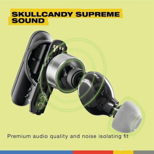 Skullcandy Smokin' Buds In-Ear Wireless Earbuds, 20 Hr Battery, 50% Renewable Plastics, Microphone