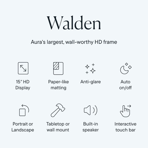 Aura Walden 15" Wi-Fi Digital Photo Frame (AF110-MBLK) by AURA - Open Box condition - Image 2