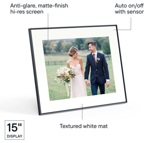 Aura Walden 15" Wi-Fi Digital Photo Frame (AF110-MBLK) by AURA - Open Box condition - Image 4