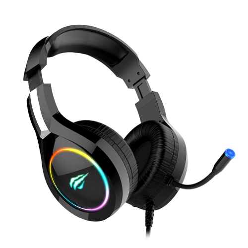Havit H2232D RGB LED Lighting 3.5mm Jack + USB powered 50mm Drive Gaming Headset_Black