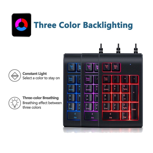 USB RGB Backlight 19 keys Numeric keypad