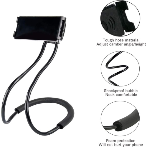 Leisure Desktop Mobile Phone Holder Tablet Lazy Universal Neck Hanging Creative Portable Car Holder Lazy Hanging on the Neck Rotating Neck Support