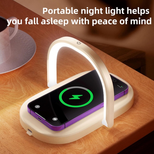 15W foldable wireless charger, full of technology! Desk lamp + charger + stand, three-in-one foldable night light, wireless charging, speaker, desk