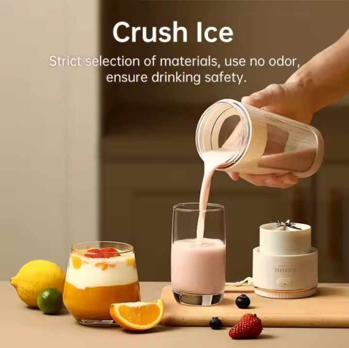 Juicer Home Rechargeable Multifunctional Electric Mini Portable 340ml Office Home Juicing Cup for Fresh Smoothies and Milkshakes White 10 Blades