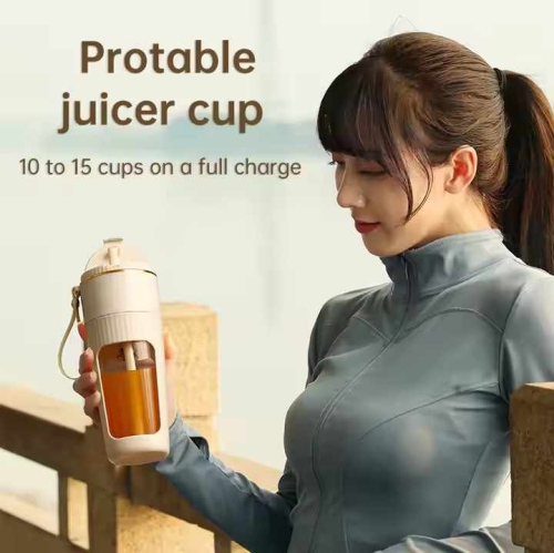 Juicer Home Rechargeable Multifunctional Electric Mini Portable 340ml Office Home Juicing Cup for Fresh Smoothies and Milkshakes White 10 Blades