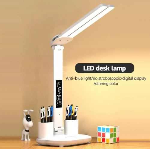 LED study desk lamp | Foldable and rechargeable dormitory desk | Intelligent dimming + no blue light hazards | Wireless mini UV LED touch screen for