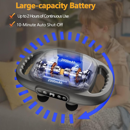 6 Heads Massage Gun Deep Tissue Back Massage for Athletes Legs, Arms, Waist, Back - Full Body Muscle Pain Relief, 9 Levels 9 Modes Percussion