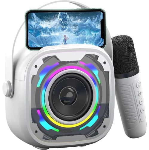 Adults Kids Mini Karaoke Machine, Portable Bluetooth Speaker, Wireless Karaoke Microphone, Singing Machine Christmas Toy for Girls Ages 3 to 12