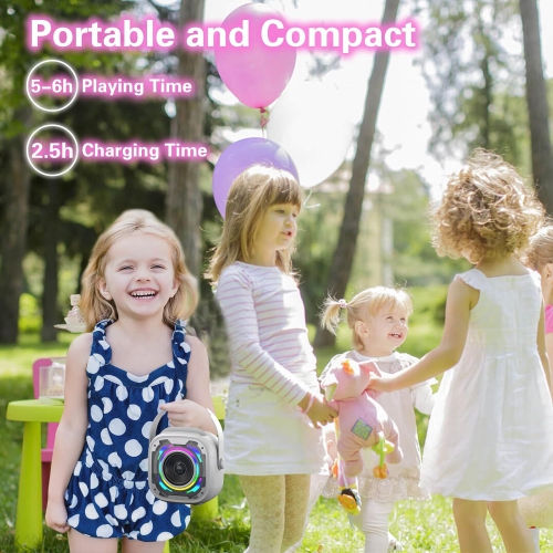 Adults Kids Mini Karaoke Machine, Portable Bluetooth Speaker, Wireless Karaoke Microphone, Singing Machine Christmas Toy for Girls Ages 3 to 12