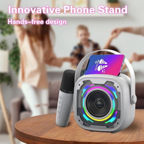 Adults Kids Mini Karaoke Machine, Portable Bluetooth Speaker, Wireless Karaoke Microphone, Singing Machine Christmas Toy for Girls Ages 3 to 12