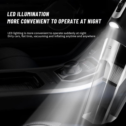 120W Car Vacuum Cleaner 4 in 1 with Light Air Pump High Power Car Vacuum Cleaner 120W Car Vacuum Cleaner with LED Light Wet and Dry Handheld Vacuum